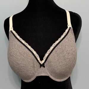 Women’s 34DDD Motherhood Maternity Gray Underwire Nursing T-Shirt Bra